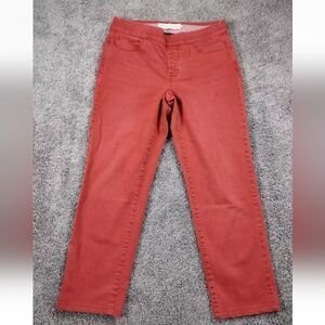Soft Surroundings Women's Pull On Jeans Size Small Straight Leg 25" Inseam Orang